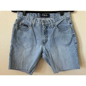 lei Embroidered Flowers High Waisted Cut Off Women's Denim Shorts Size 7